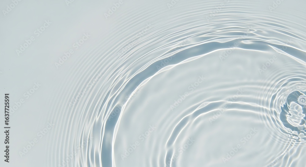 Fototapeta premium Abstract Water Ripple Texture Serene Light Blue Concentric Circles Background