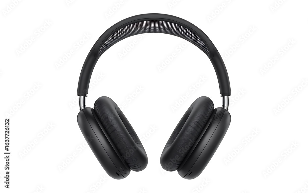 Fototapeta premium Black headphones isolated on white background