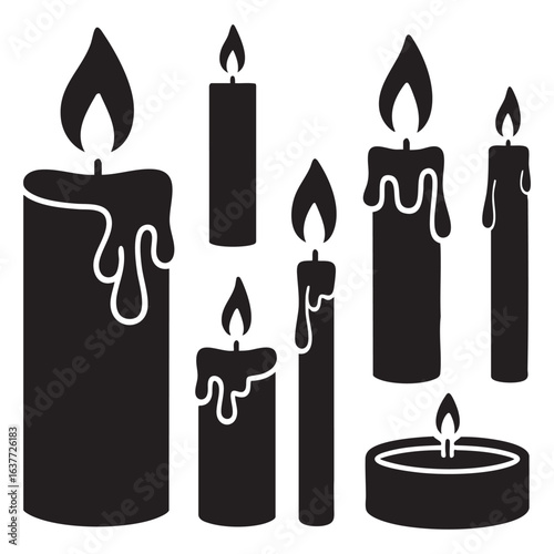 set of candles vector