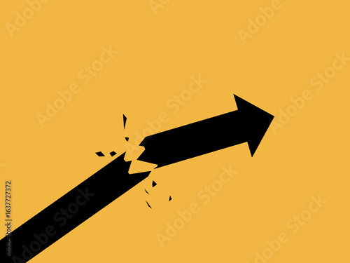 arrowhead of the growth path is broken by a crisis