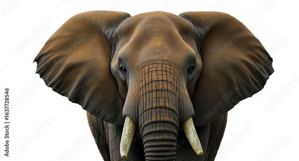 Obraz premium Majestic Elephant Portrait High-Resolution Wildlife Photo for Commercial Use