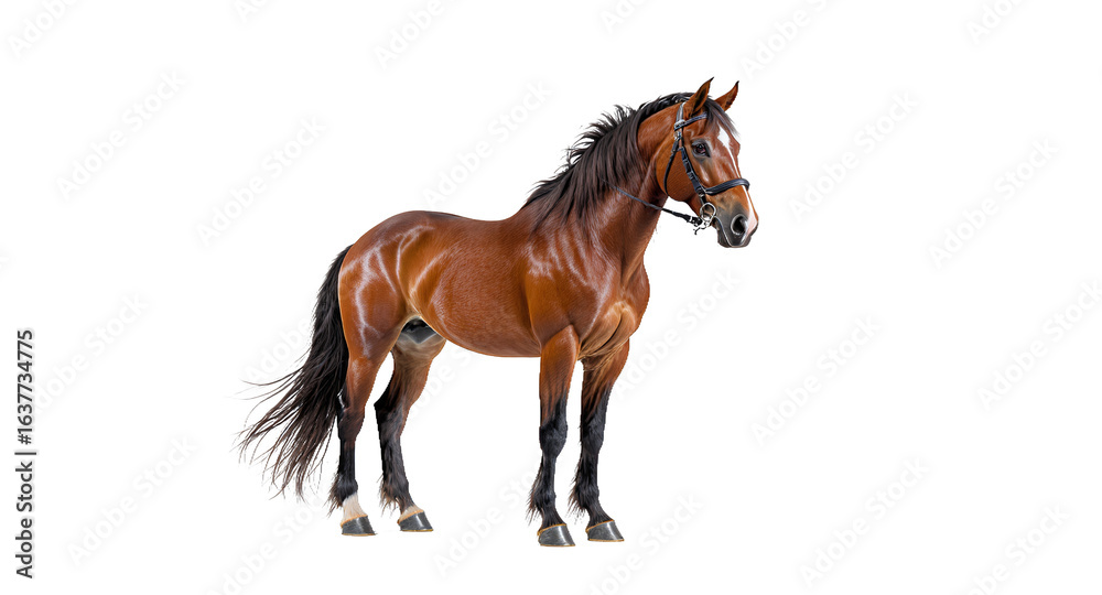 Obraz premium Stunning Chestnut Horse Stock Photo High-Resolution Equestrian Image for Commercial Use