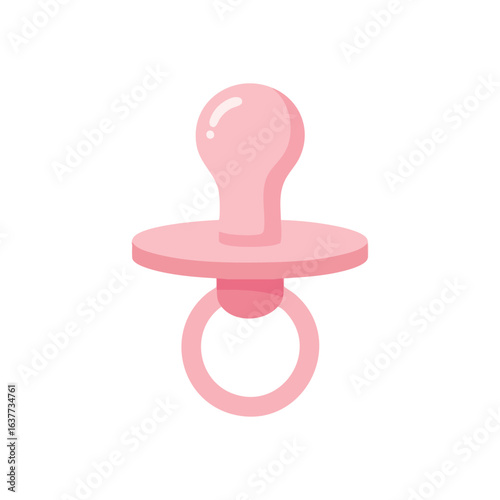 (Pink Baby Pacifier. Charming pastel infant soother provides solace and tenderness for newborns, symbolizing peaceful early childhood moments. Essential childcare item.)