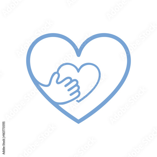 (Caring Hand Protecting a Heart. This emblem signifies profound devotion, nurturing, and wellness. It conveys empathy, crucial assistance, and communal wellbeing, offering aspiration.)