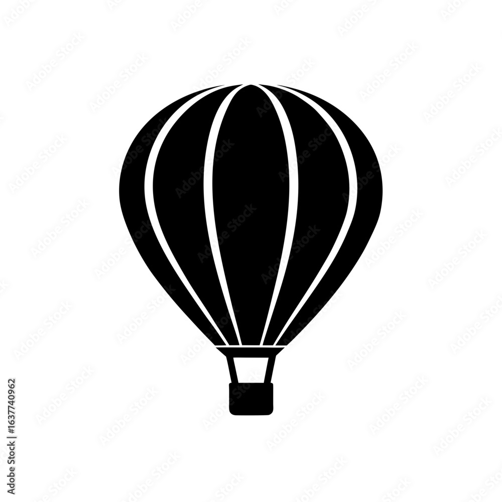 Fototapeta premium Balloon simple vector on transparent background silhouette