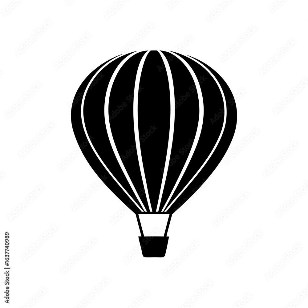 Fototapeta premium Balloon simple design on transparent background silhouette