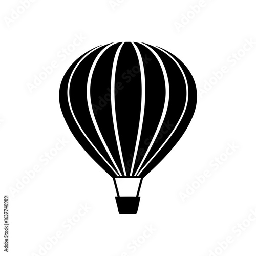 Balloon simple design on transparent background silhouette