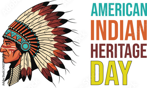 American Indian heritage day vector illustration