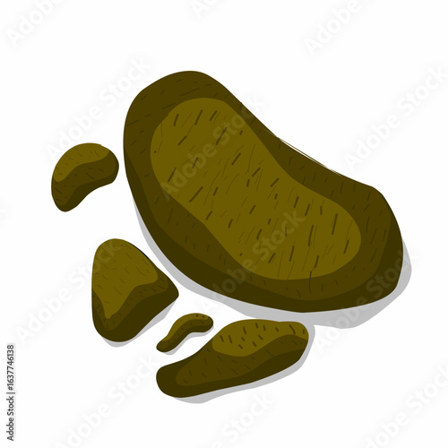 Vector illustration of a smelly pile of horse manure on a white background.