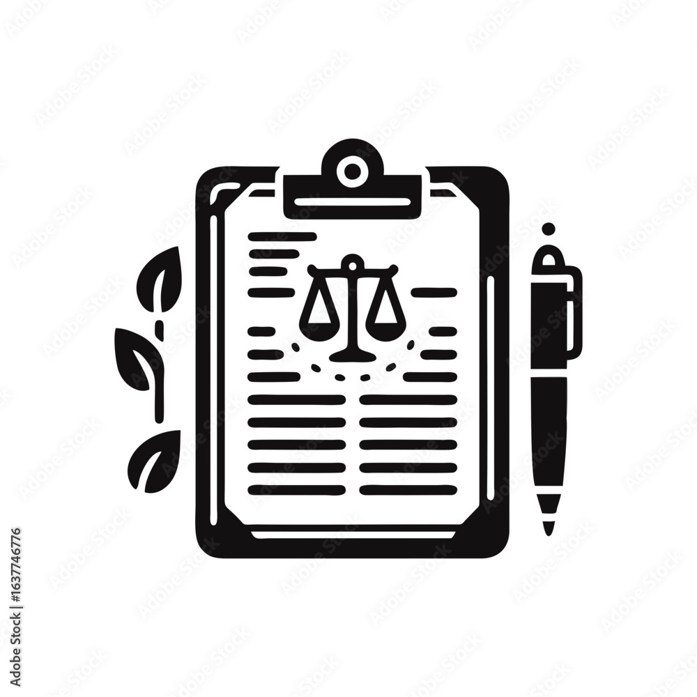 Fototapeta premium Document icon for legal services