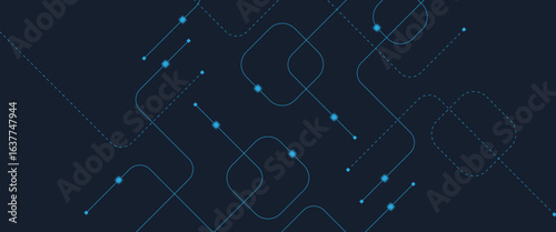 Abstract digital AI circuit board background with tech icons. Digital technology motherboard texture design. Engineering circuit board concept for poster, header, banner, website, presentation