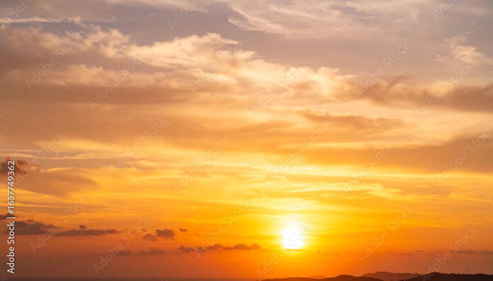 Naklejka premium Dramatic sunset sky with colorful clouds