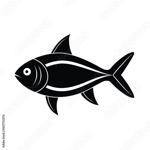 minimalist vector silhouette of a single tetra fi.eps