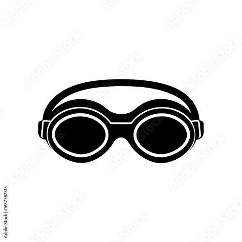 Swim goggles isolated on transparent background silhouette