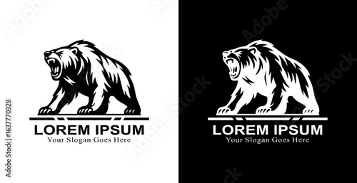 The logo design is a bear in an attacking position, with its mouth wide open showing sharp teeth, giving the impression of strength, courage and dominance