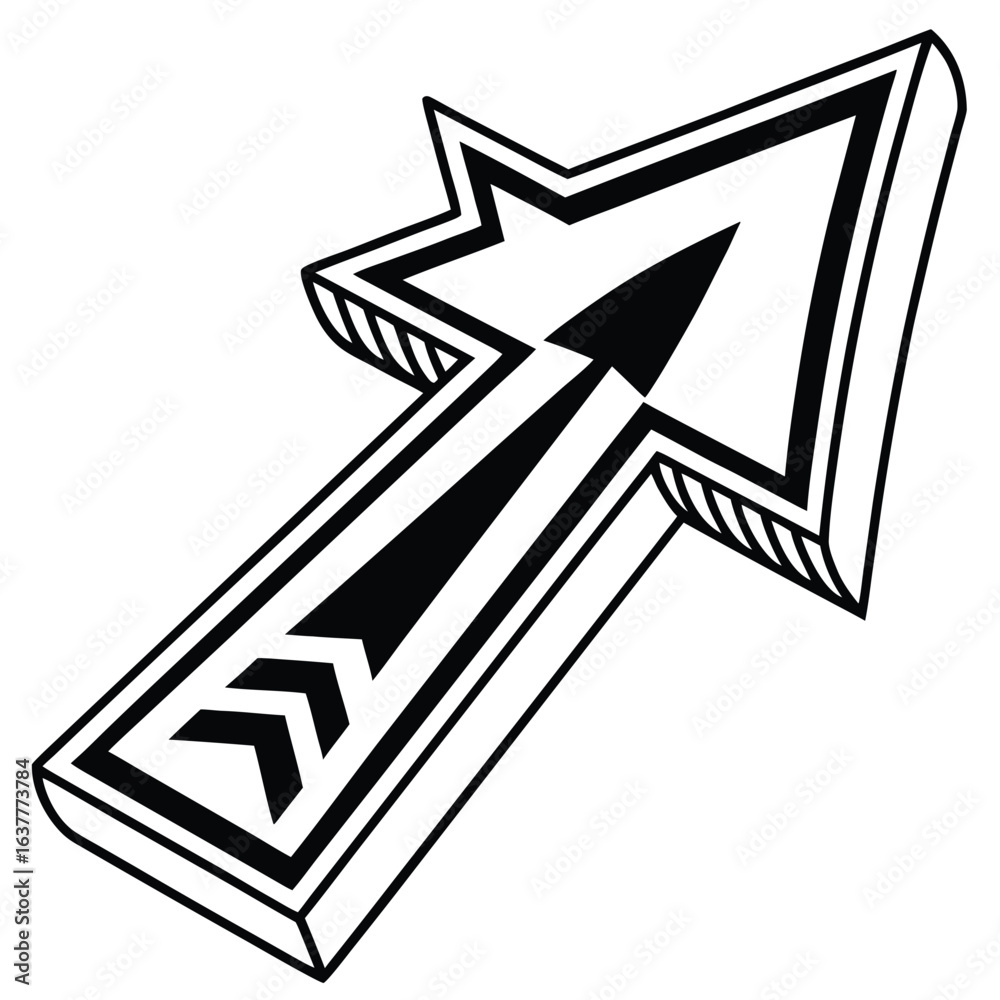 Fototapeta premium Flat Black Arrow Symbol Silhouette Icon