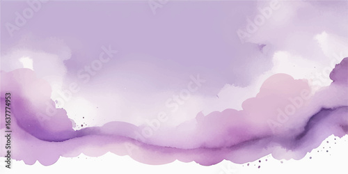 Abstract colourful watercolour background with clouds and sky atmosphere