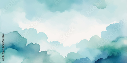 Blue sky with white clouds bright sunny day natural landscape
