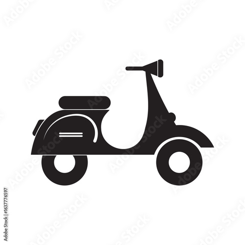 flat vector icon of motor scooter vehicle