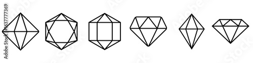 Diamonds icon vector set. Gem illustration sign collection. sapphire symbol. precious logo. jewels web icon.