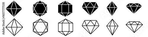 Diamonds icon vector set. Gem illustration sign collection. sapphire symbol. precious logo. jewels web icon.