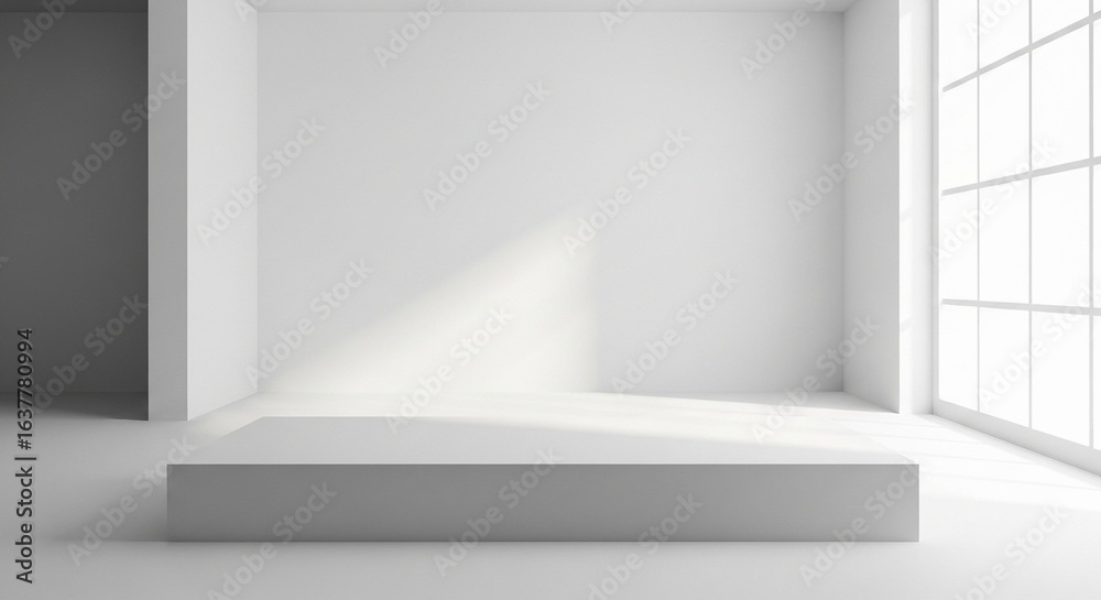 Fototapeta premium abstract clean white room with copy space high quality stock illustration