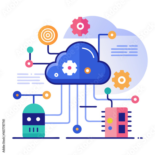 Photos Cloud computing technology and network isolated on white background