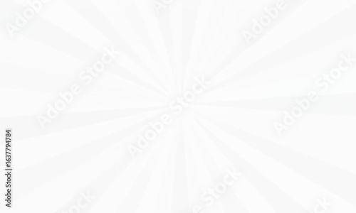White and gray sunburst pattern with vintage sun rays and swirl line design. Vintage sunburst background in white and gray with swirl line illustration