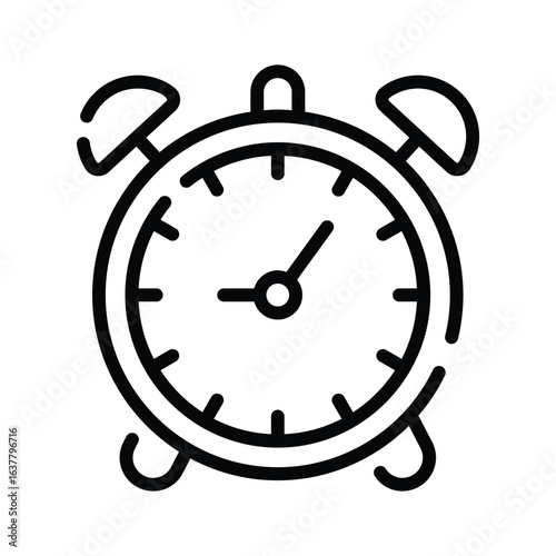 A stylish outline icon of alarm clock for table