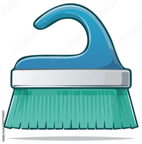 Bright colorful cleaning scrub brush for household chores and sanitation tasks