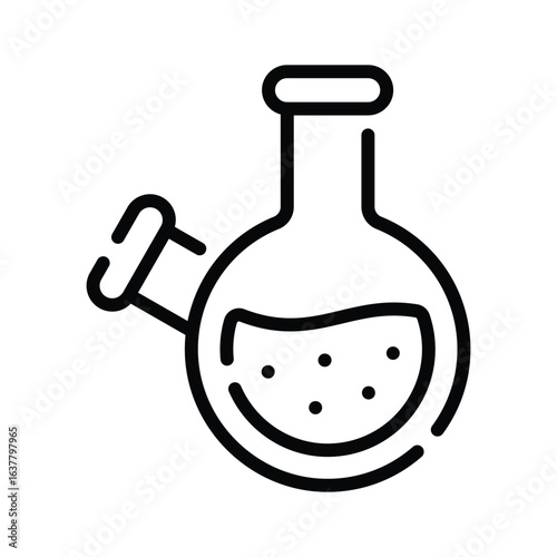 An outline icon showing a chemical neck flask