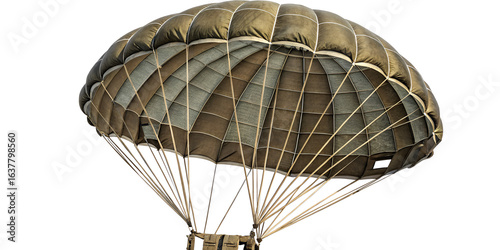 Army military parachute realistic isolated on transparent background  