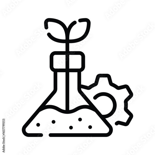 A linear style icon representing field of bioengineering