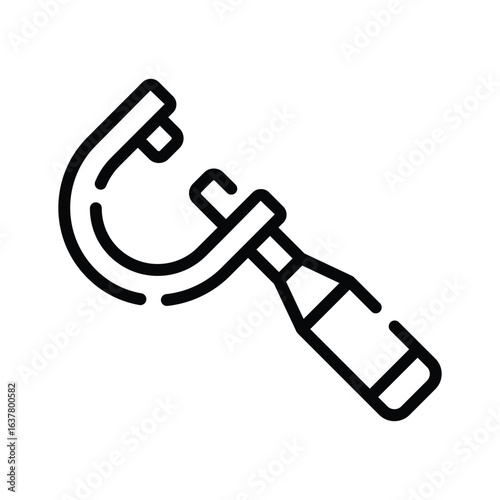 A premium outline style icon of vernier caliper tool