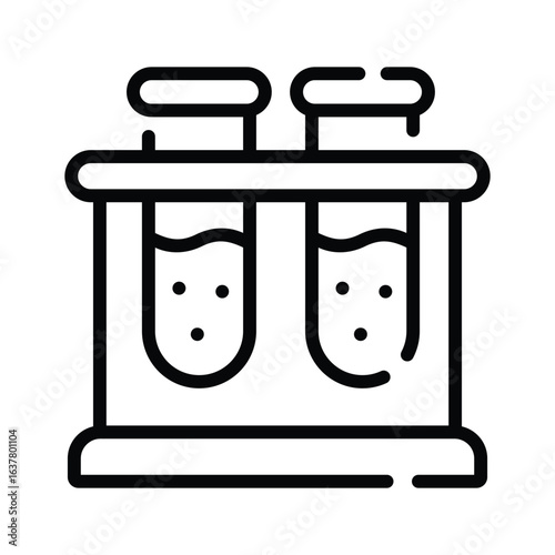 A linear icon showing laboratory tube rack holder