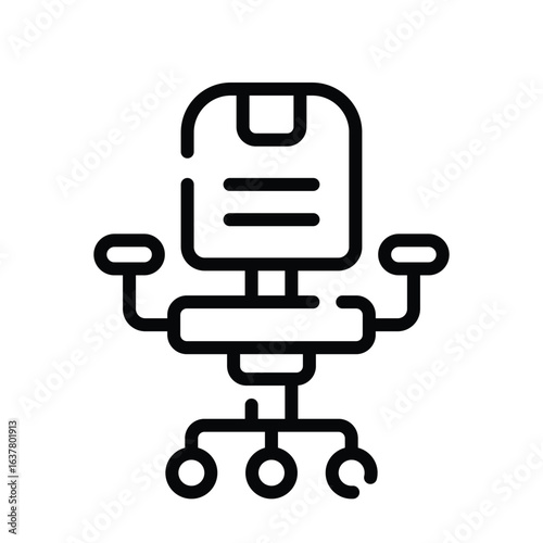 A linear style icon of office swivel chair