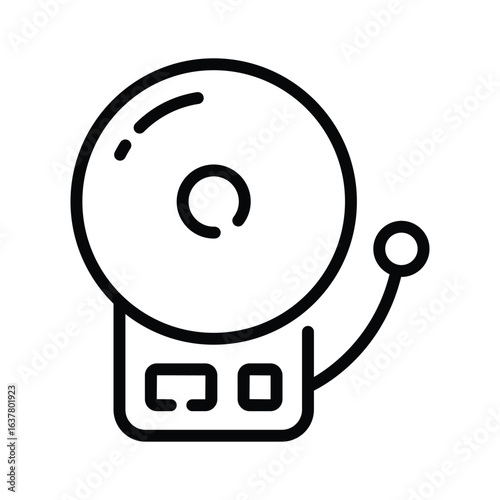 Premium outline style icon of traditional school bell