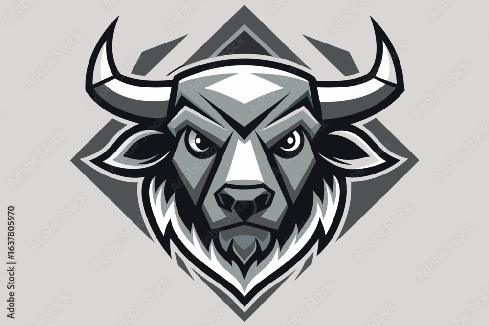 Obraz premium buffalo head vector