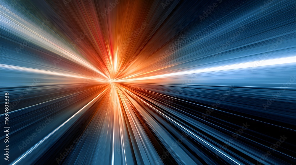 Obraz premium Dynamic lines of speed radiating from a central point.