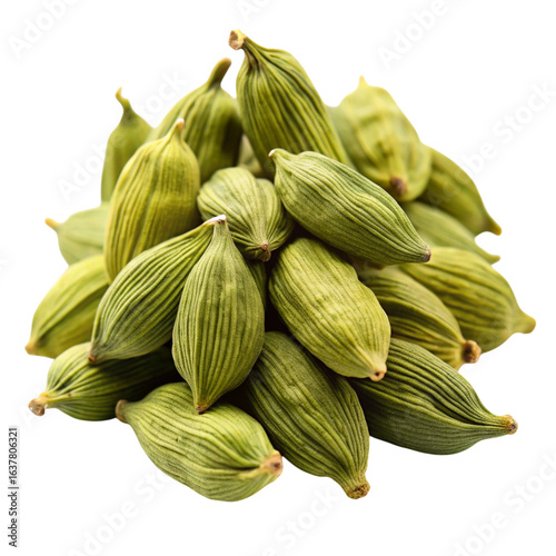 Wallpaper Mural Pile of Green Cardamom Pods on Transparent Background, Aromatic Spice CloseUp Torontodigital.ca