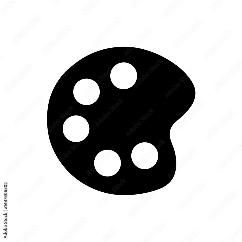 Obraz premium A palette with colors on transparent background silhouette