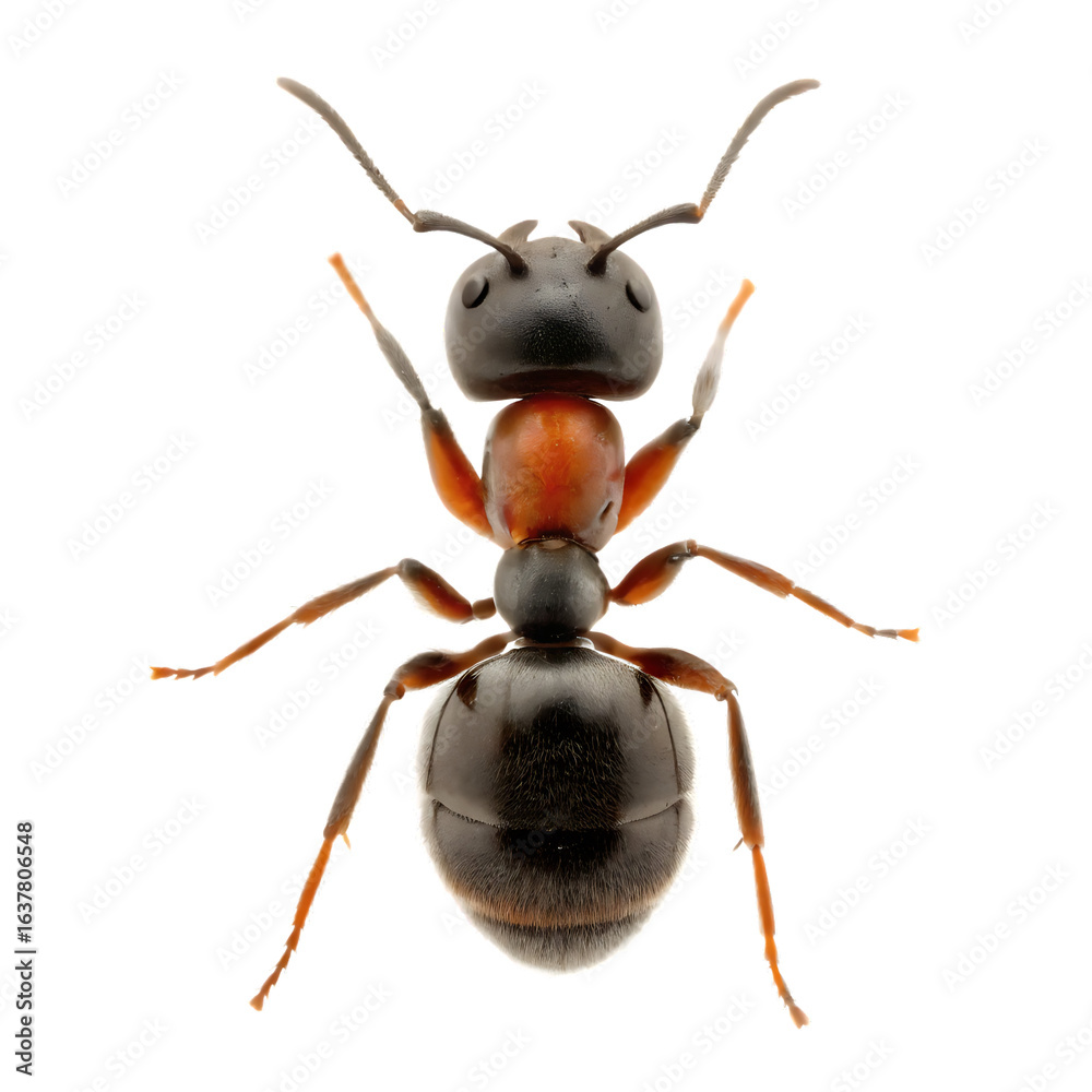 Fototapeta premium Detailed brown ant specimen isolated on a transparent background