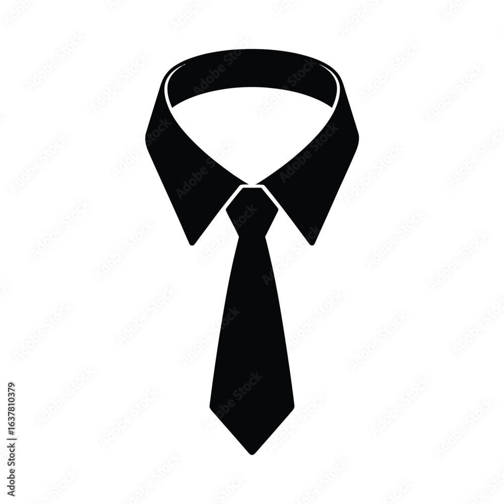 Classic black tie and collar icon Classic black tie and collar icon