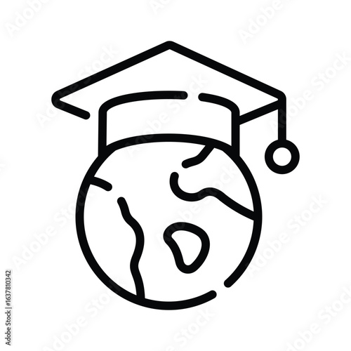 A captivating icon of global education, easy to edit