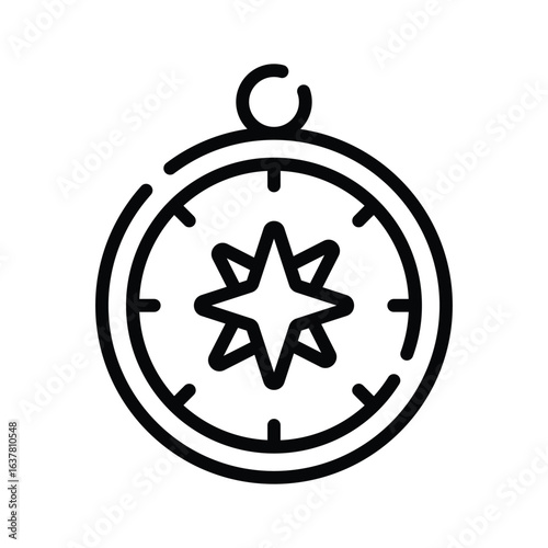 A modern outline style icon showing orientation tool