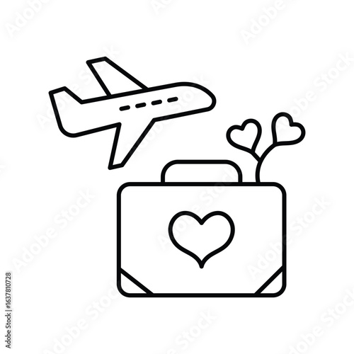Honeymoon  thinline icon , vector, pixel perfect, illustrator file 
