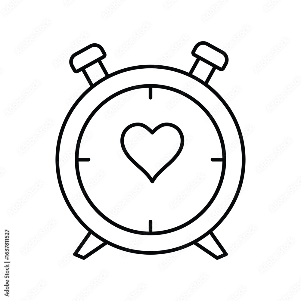 Obraz premium Love Time thinline icon , vector, pixel perfect, illustrator file 