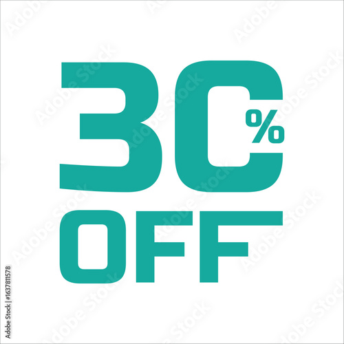 30% Off Promotional Badge Design, Discount Call to Action Icon