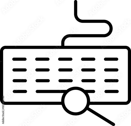 Keylogger Line Icon, Keylogger Line Icon – Keystroke Logging, Spyware, Data Theft, Cybersecurity Threat Symbol

