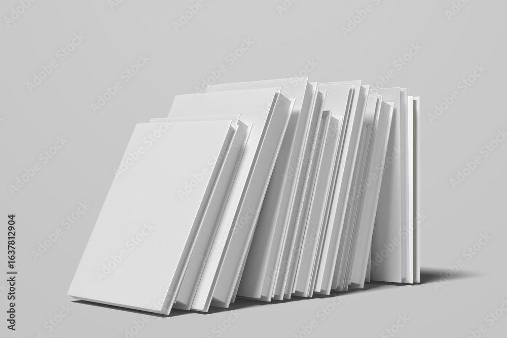 Fototapeta premium Book perspective mockup. Blank book Cover language line.